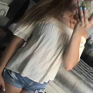 Off the Shoulder off white flowy Blouse